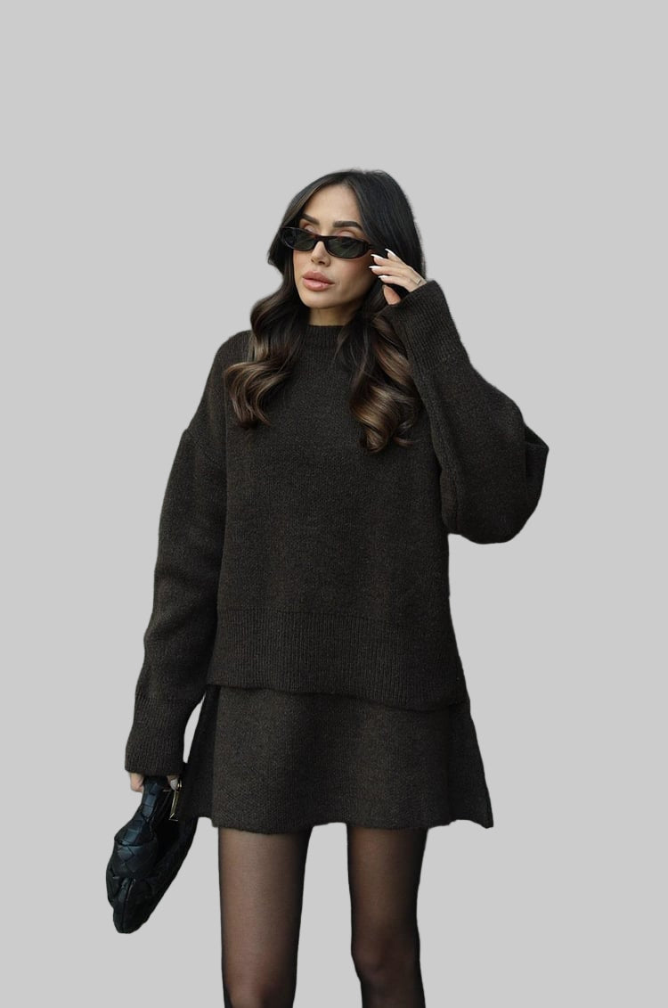 Women’s Knitted Sweater and Skirt Set