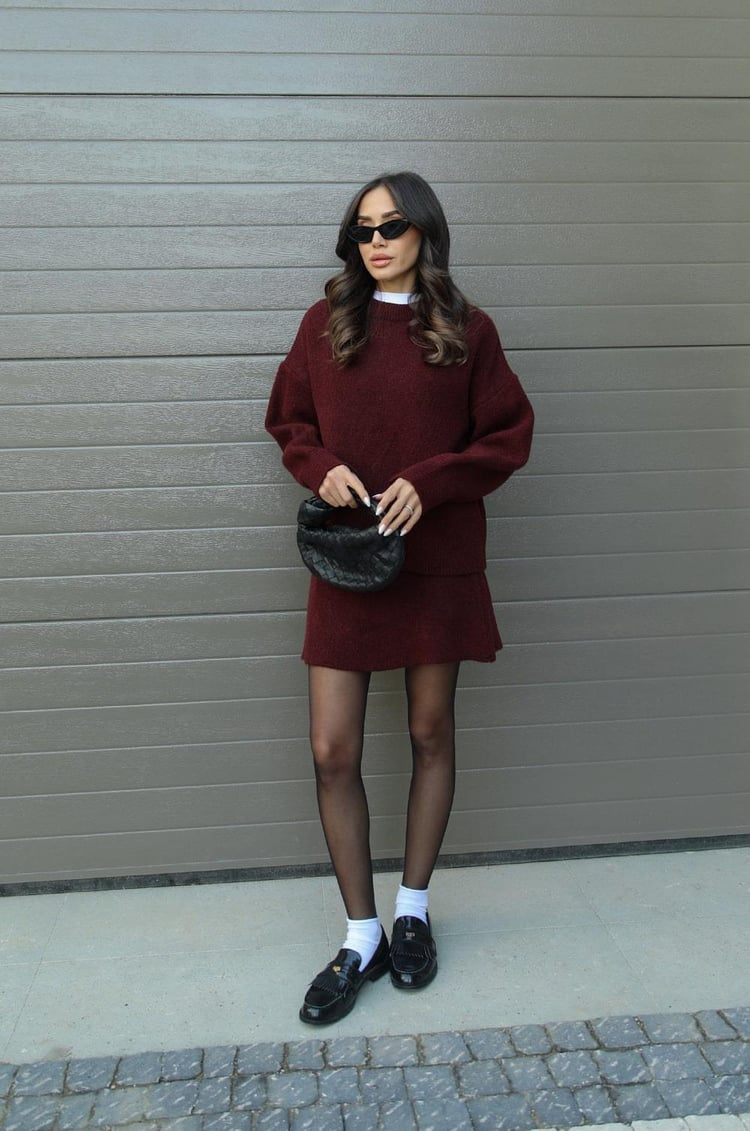Women’s Knitted Sweater and Skirt Set