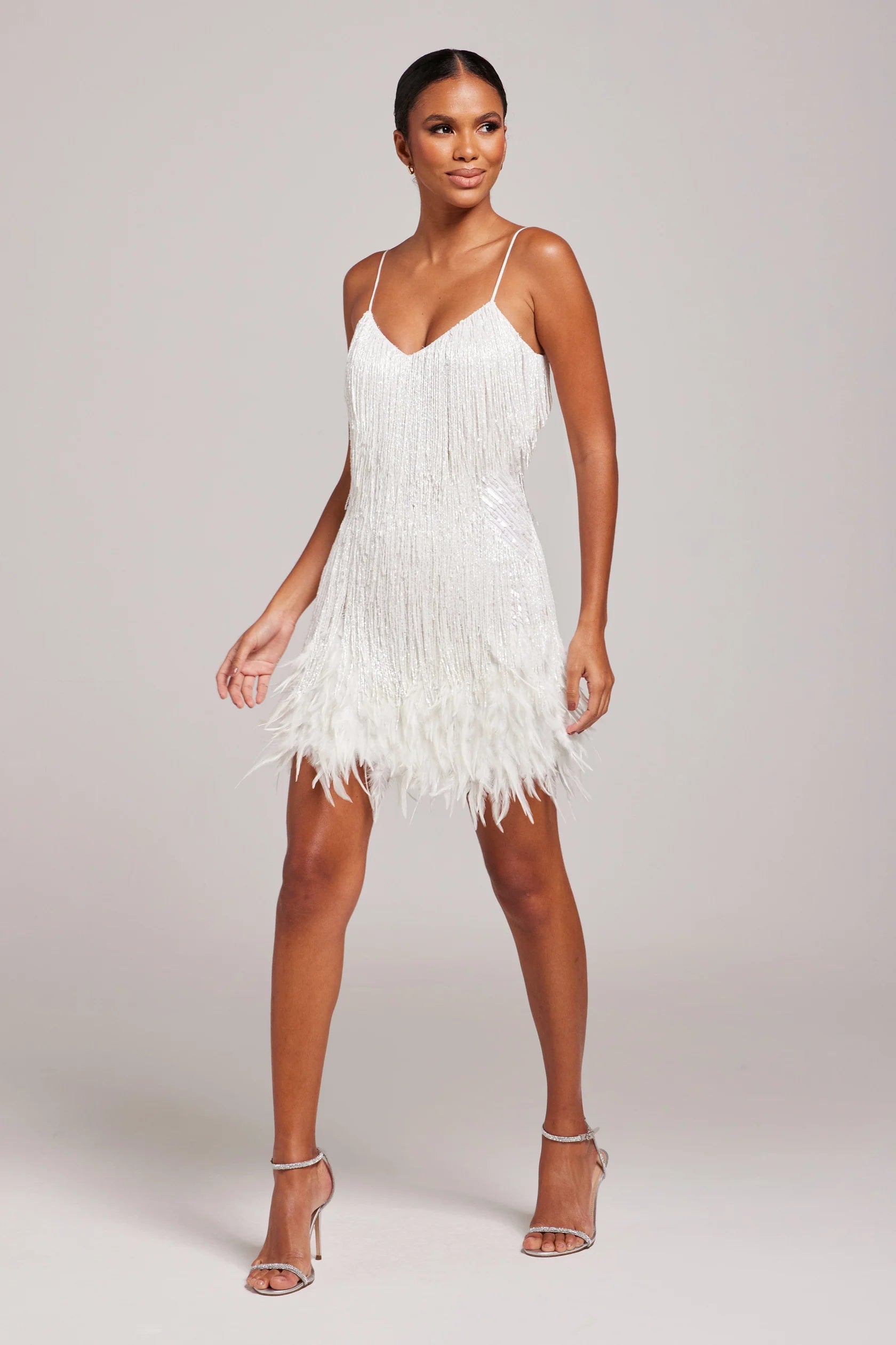 Women’s String Strap Fringe Mini Dress