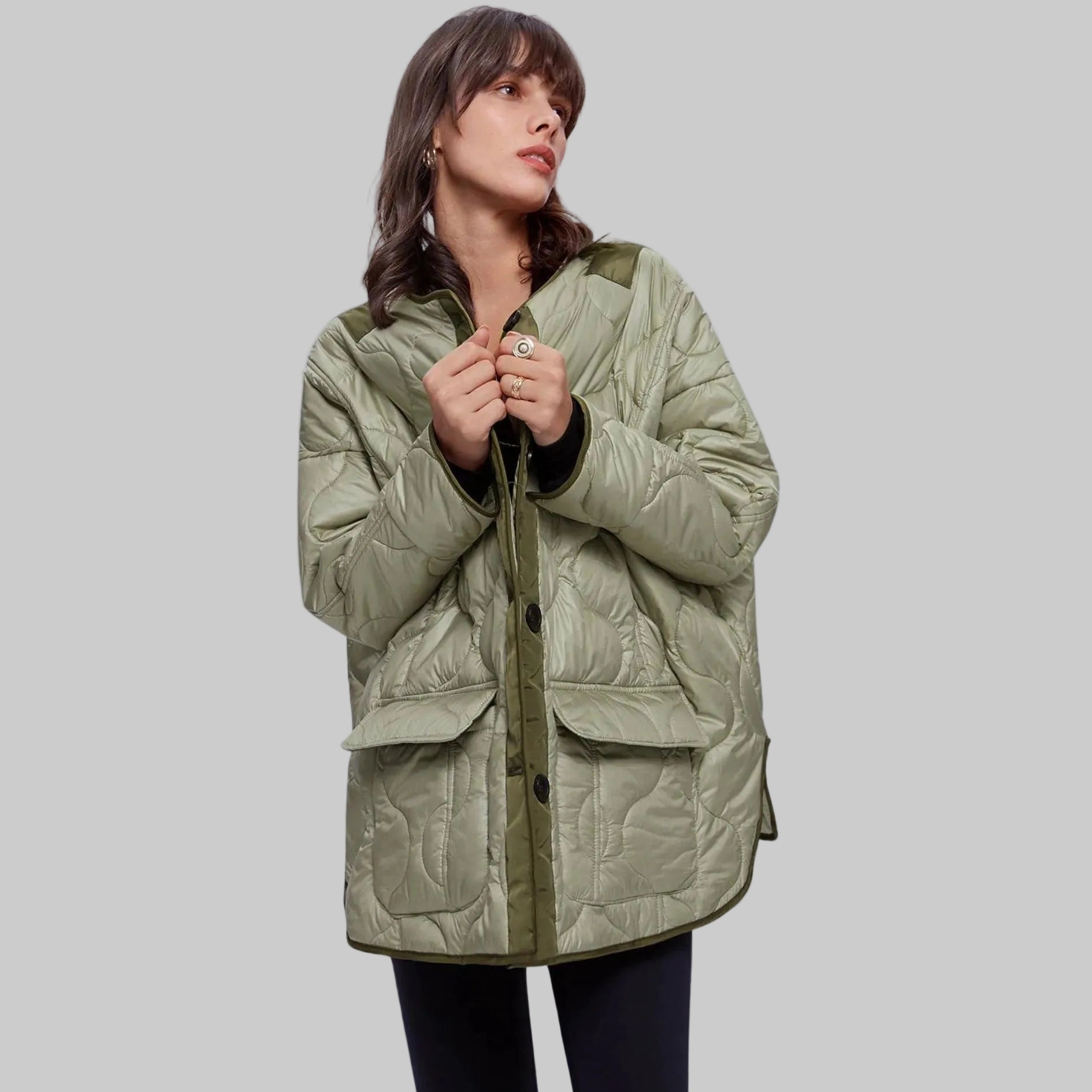 Women’s Button-Front Quilted Jacket