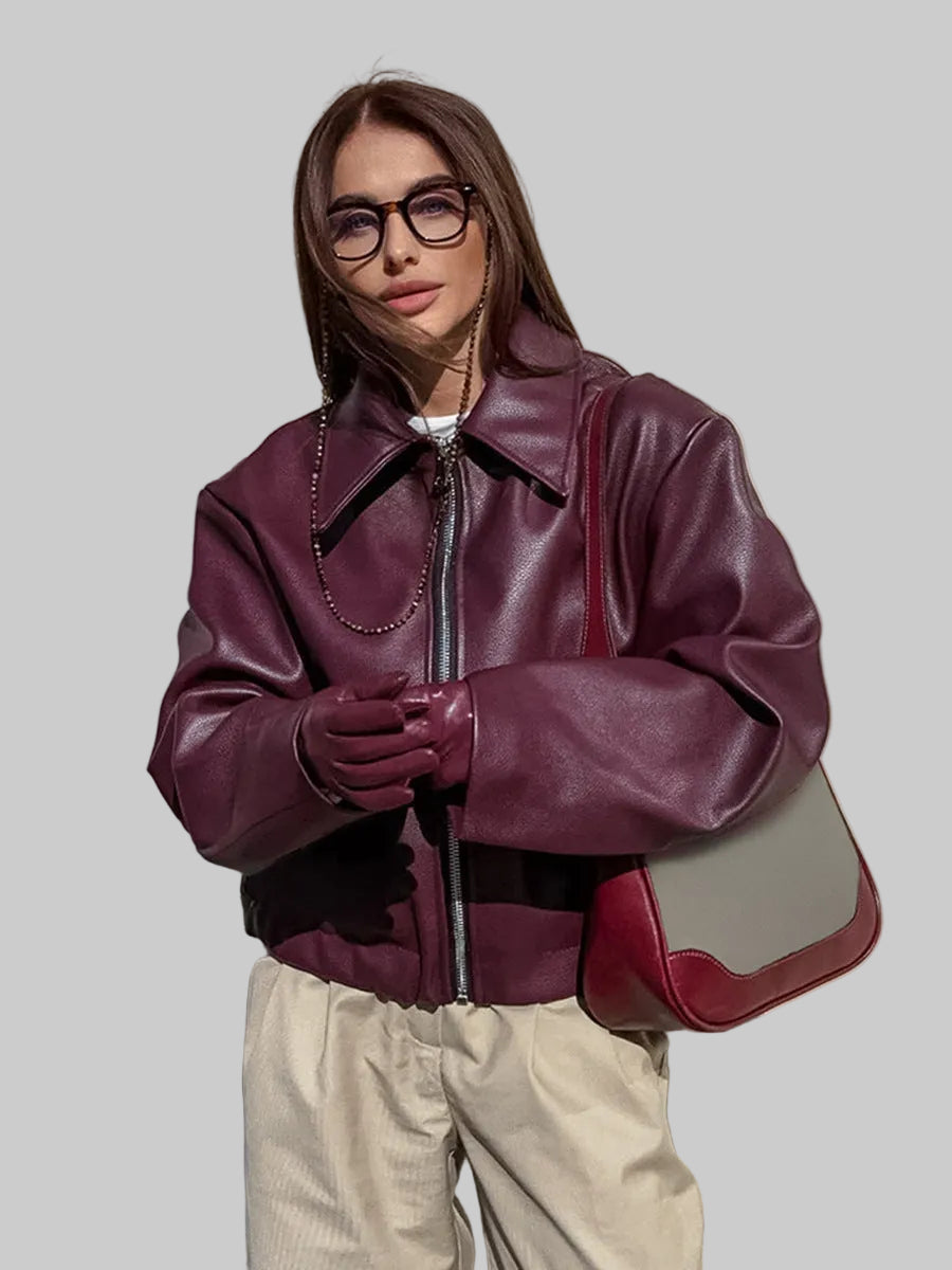 Women’s Faux Leather Zip Jacket