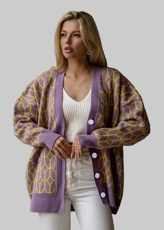 Women’s Geometric Pattern Cardigan
