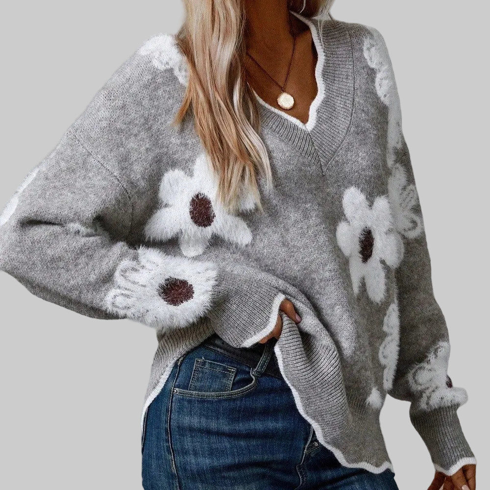 Women’s Sweater with Floral Pattern