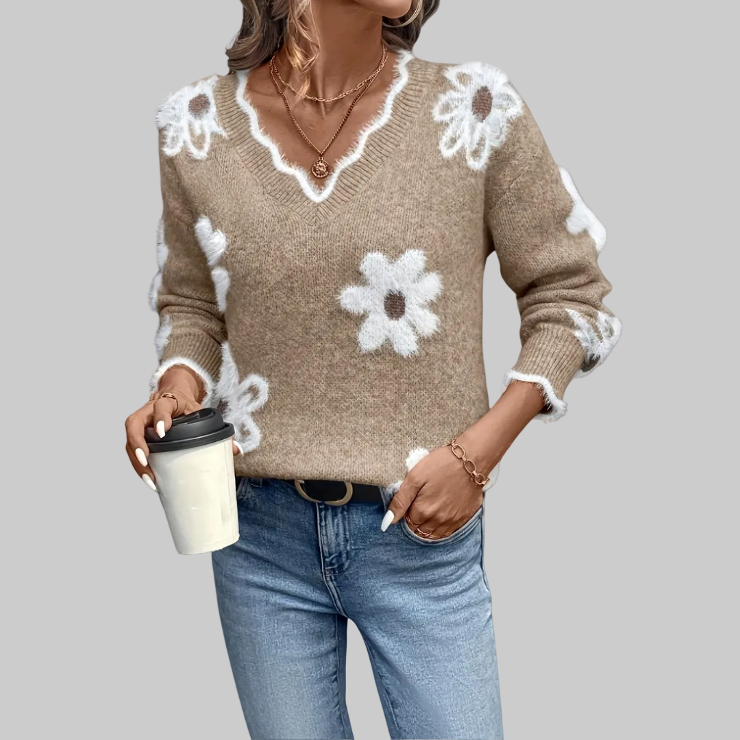 Women’s Sweater with Floral Pattern