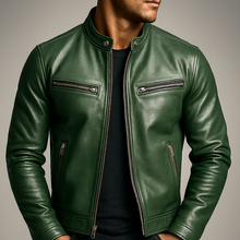 Men's Leather Biker Jacket – Classic Moto