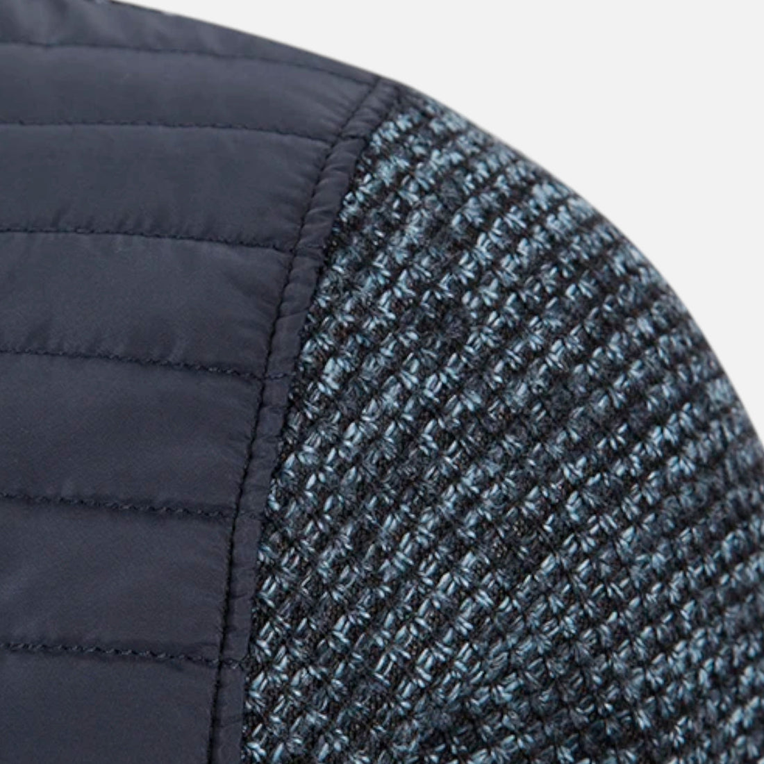 Men’s Fleece Stand-Collar Patchwork Jacket