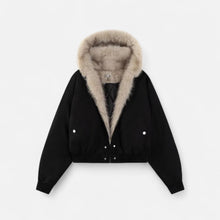 Women's Hooded Coat Fur Collar Vintage Style