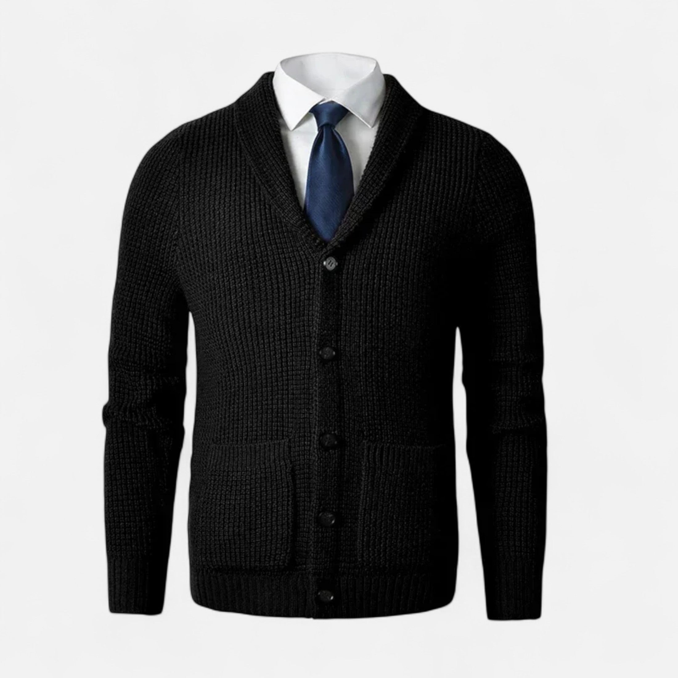 Men’s Button-Up Premium Wool Cardigan – Classic Slim Fit Style