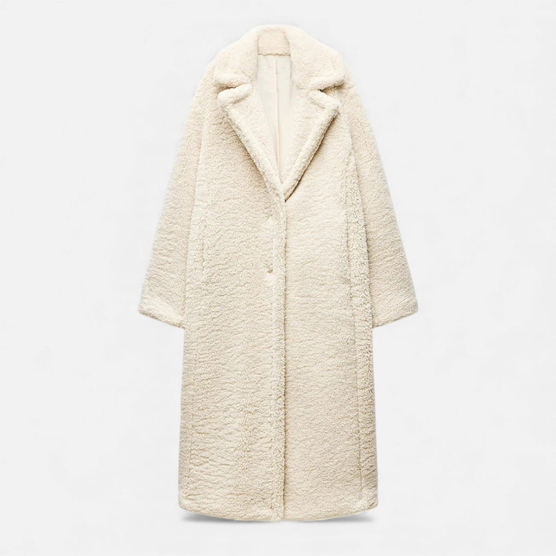 Women’s Long Double-Breasted Teddy Coat