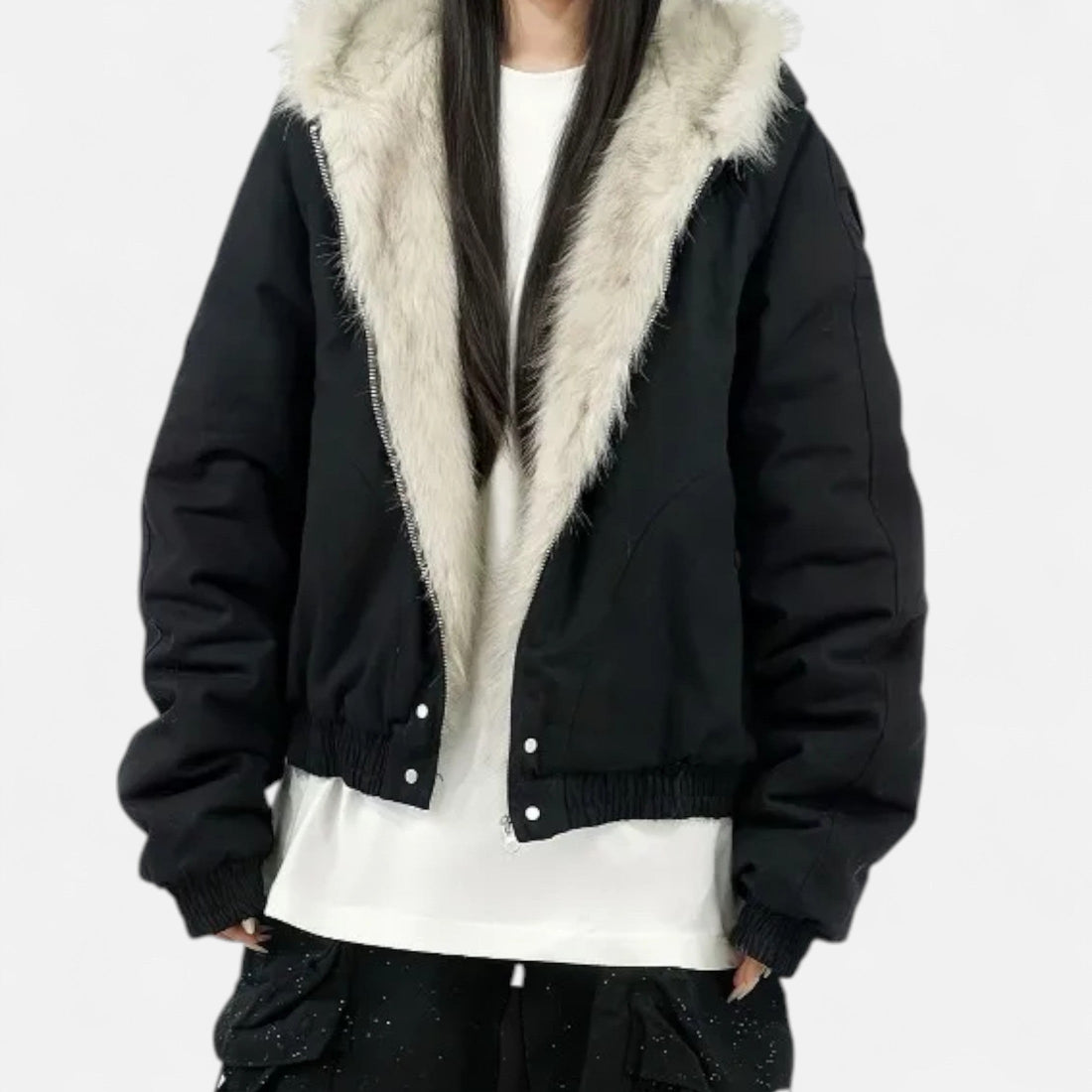 Women's Hooded Coat Fur Collar Vintage Style