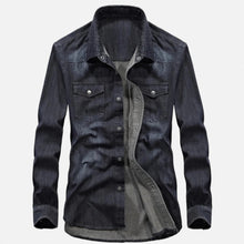 Men’s Loose-Fit Denim Shirt for Autumn/Winter