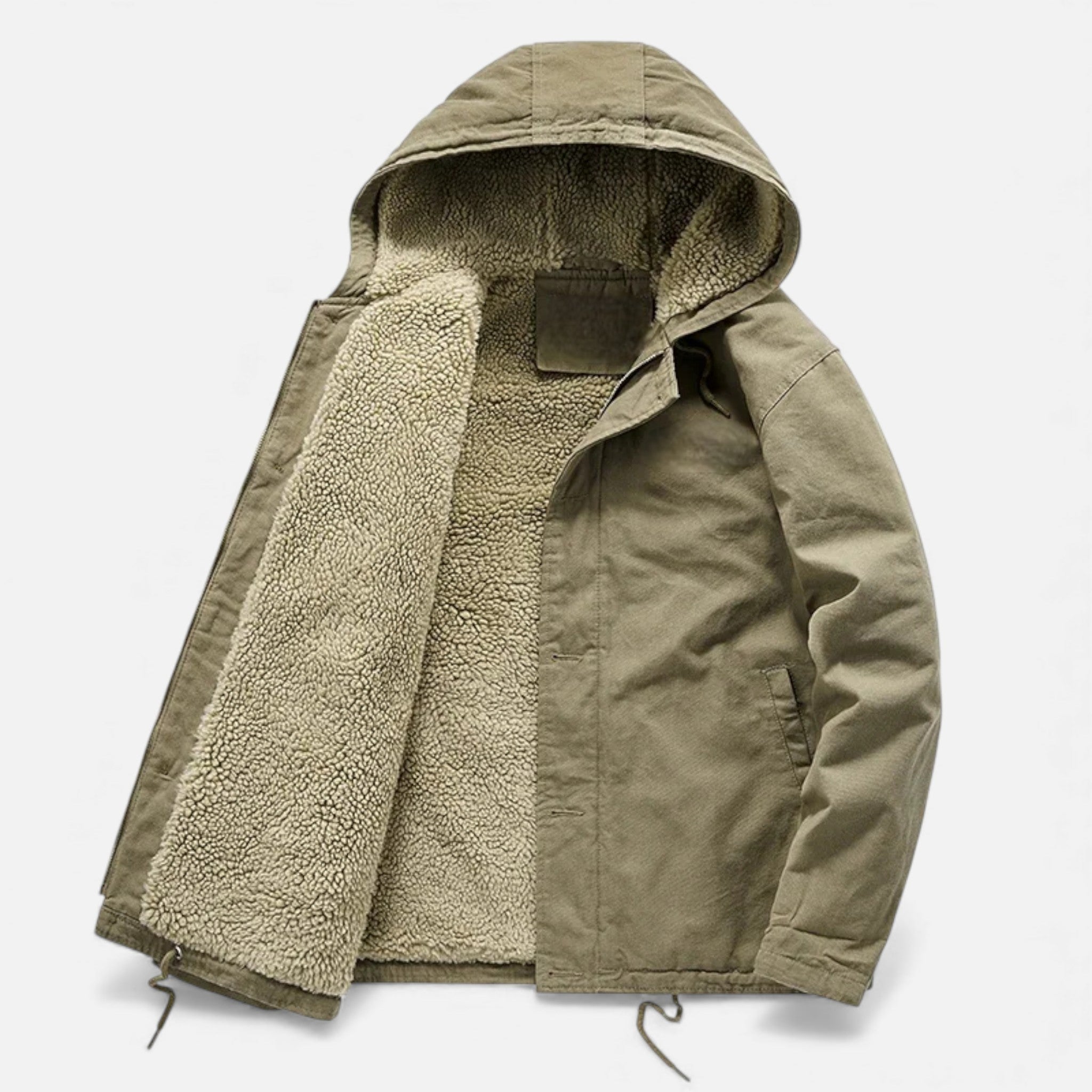 Men’s Lamb Fleece Hooded Winter Coat