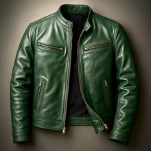 Men's Leather Biker Jacket – Classic Moto