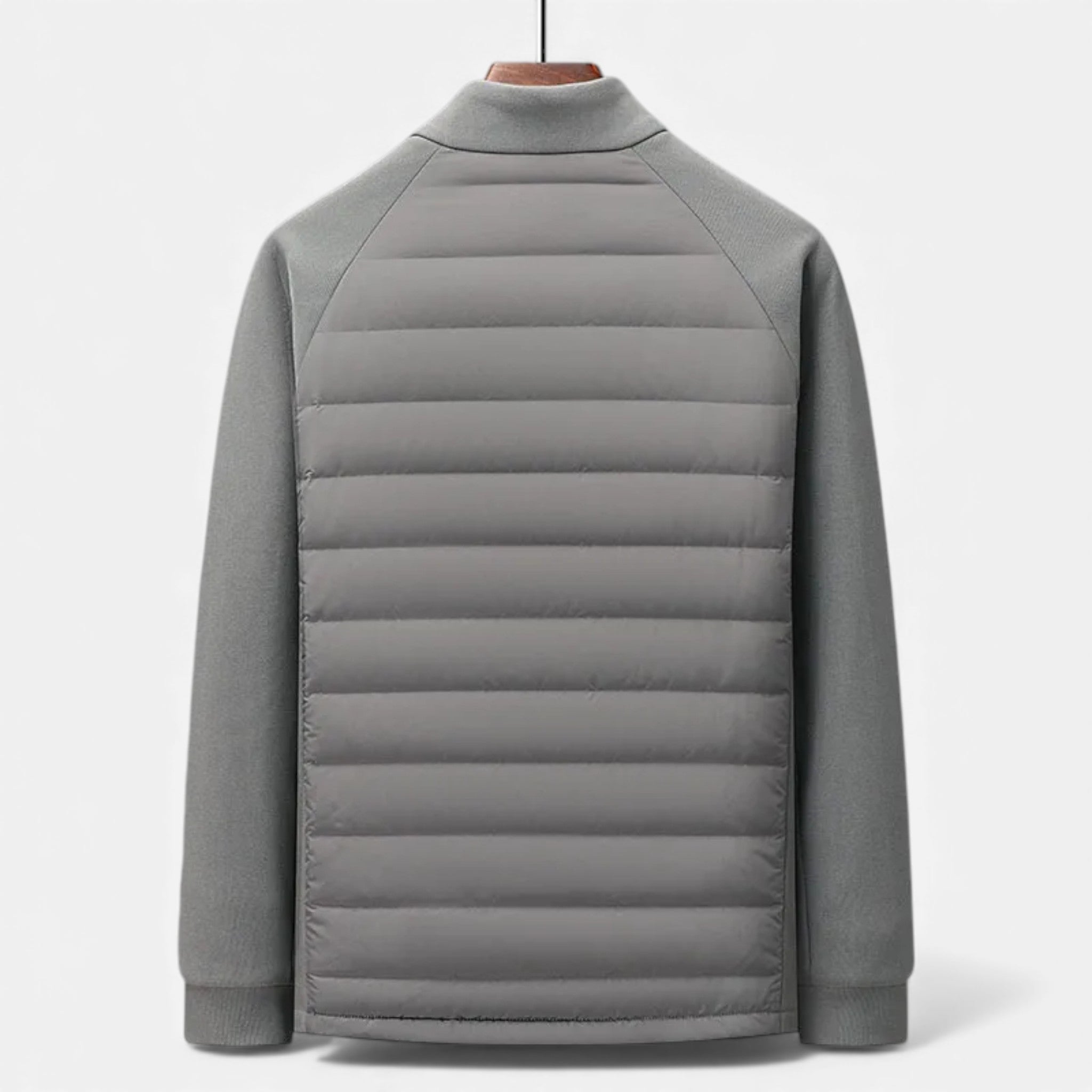 Men’s Quilted Down Jacket with Stand-Up Collar
