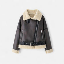 Women’s Autumn Belted Leather Jacket