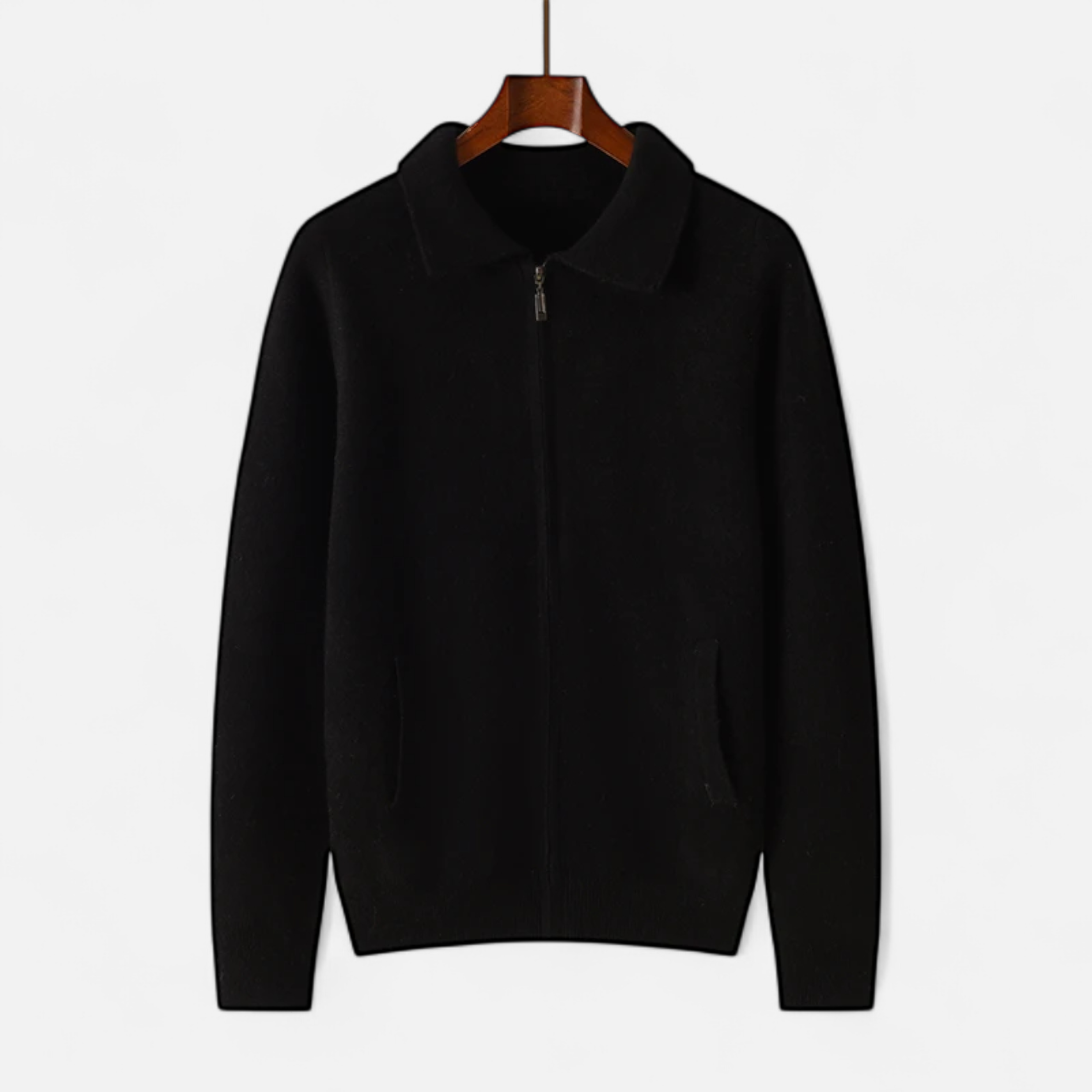 Men’s Wool-Cashmere Zip Business Sweater