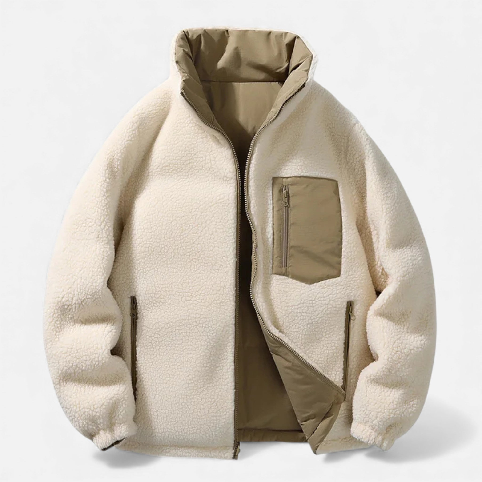 Men’s Plush-Lined Thick Winter Puffer Jacket