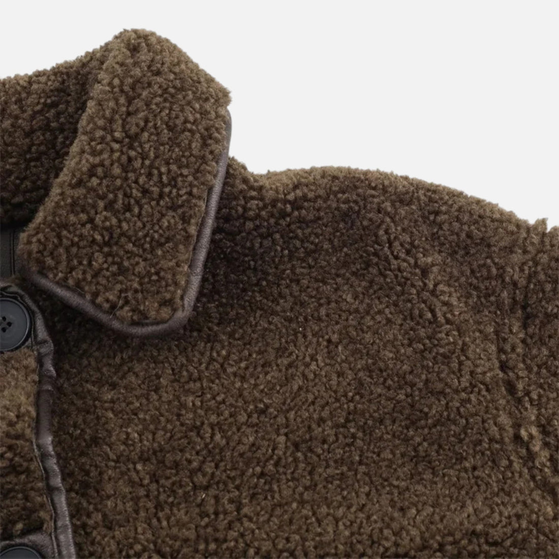 Women’s Reversible Brown Teddy Jacket with Turn-Down Collar