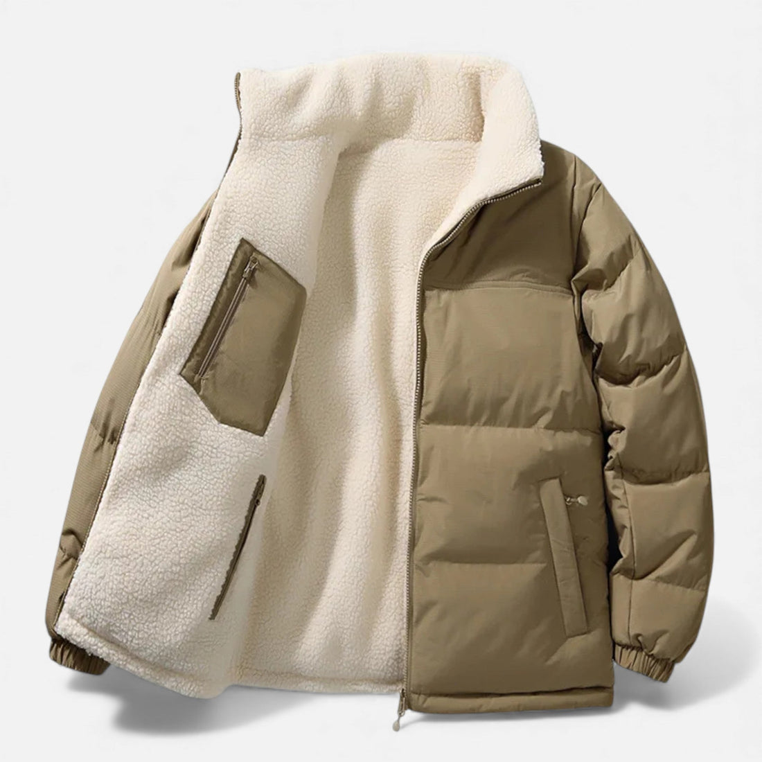 Men’s Plush-Lined Thick Winter Puffer Jacket