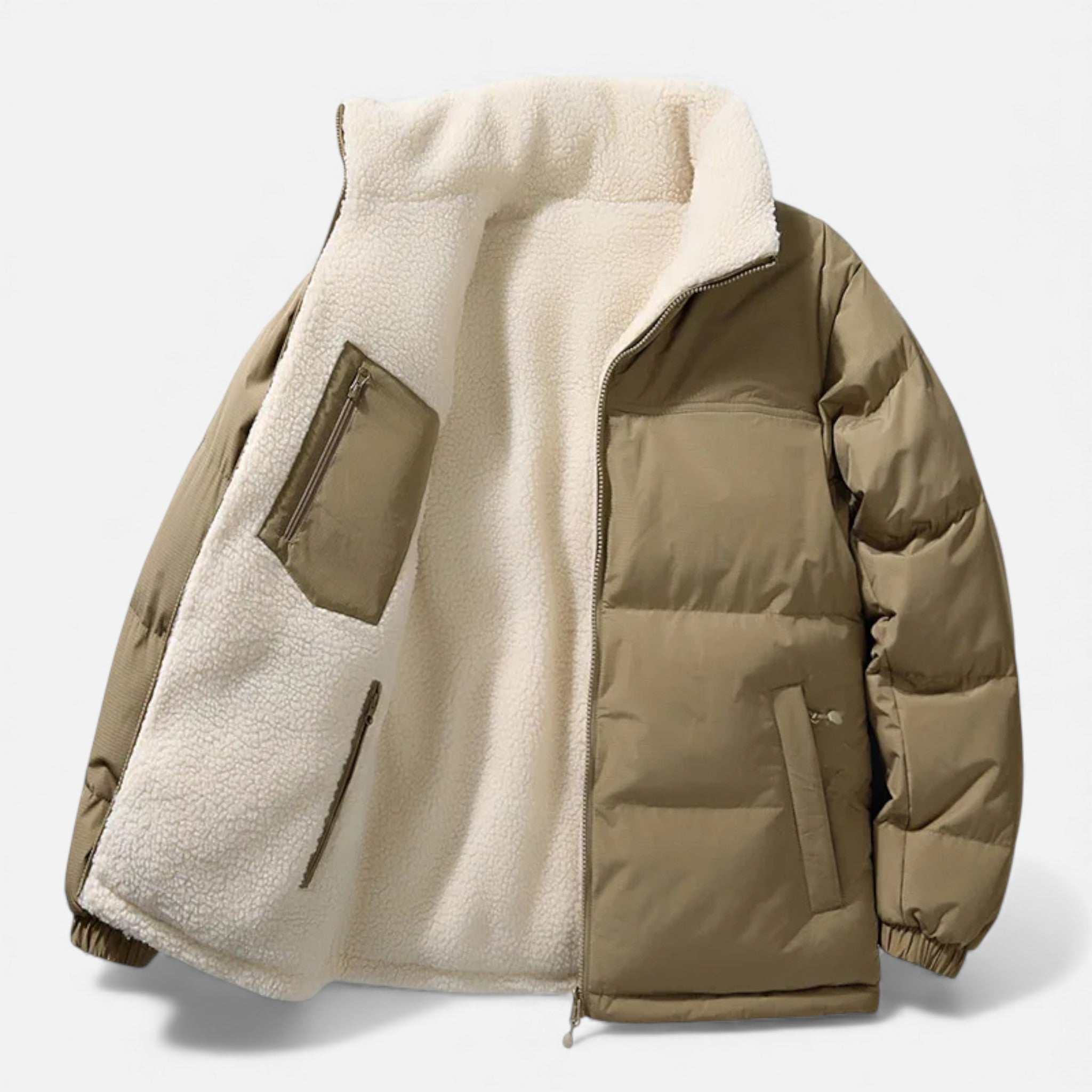 Men’s Plush-Lined Thick Winter Puffer Jacket