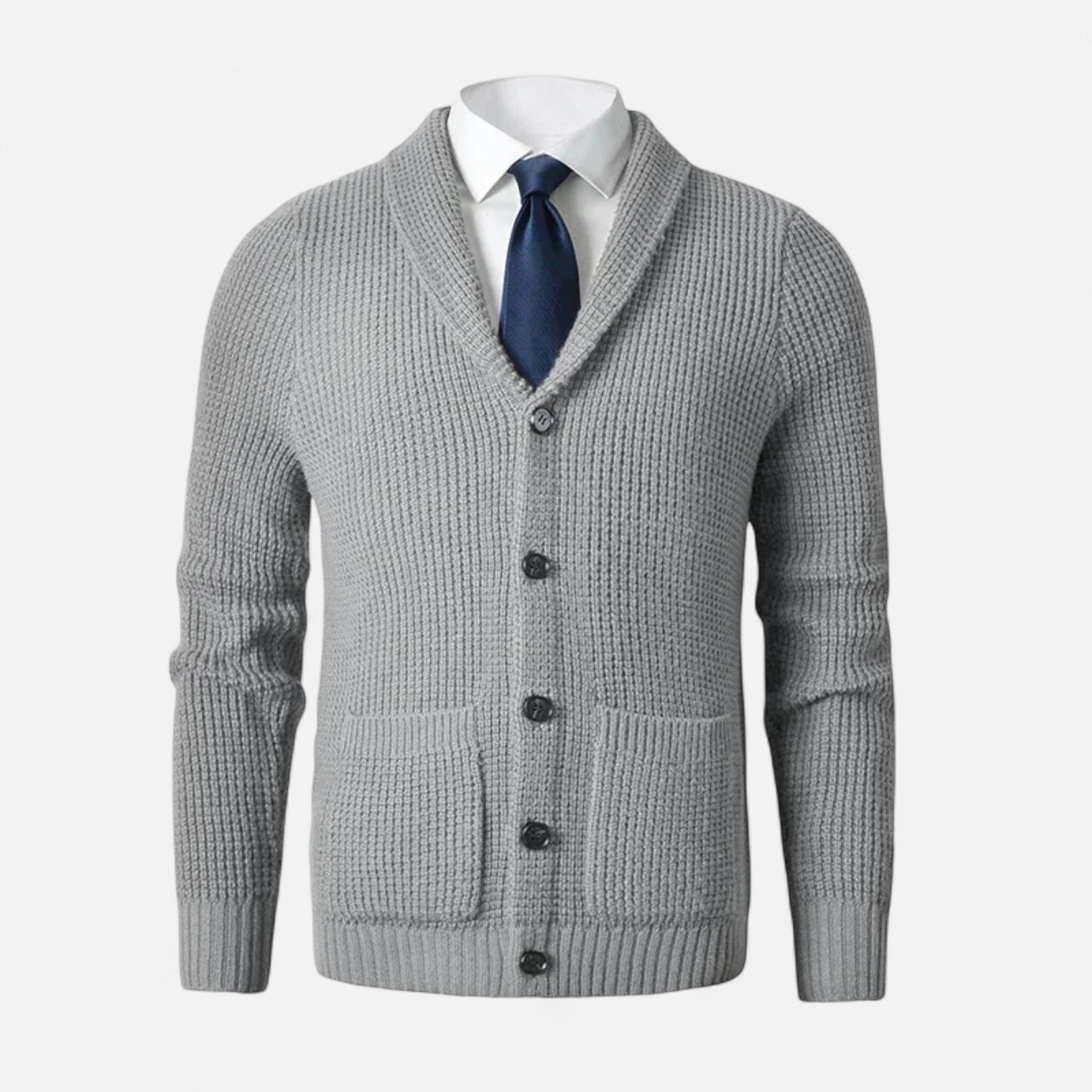 Men’s Button-Up Premium Wool Cardigan – Classic Slim Fit Style