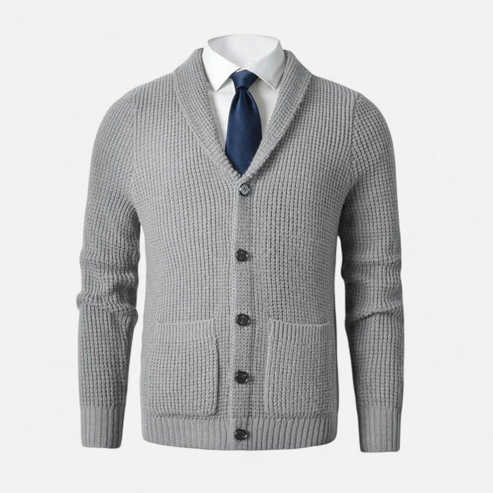 Men’s Button-Up Premium Wool Cardigan – Classic Slim Fit Style