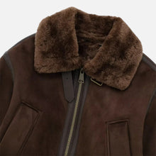 Women's Brown Bomber Jacket with Faux Fur Collar