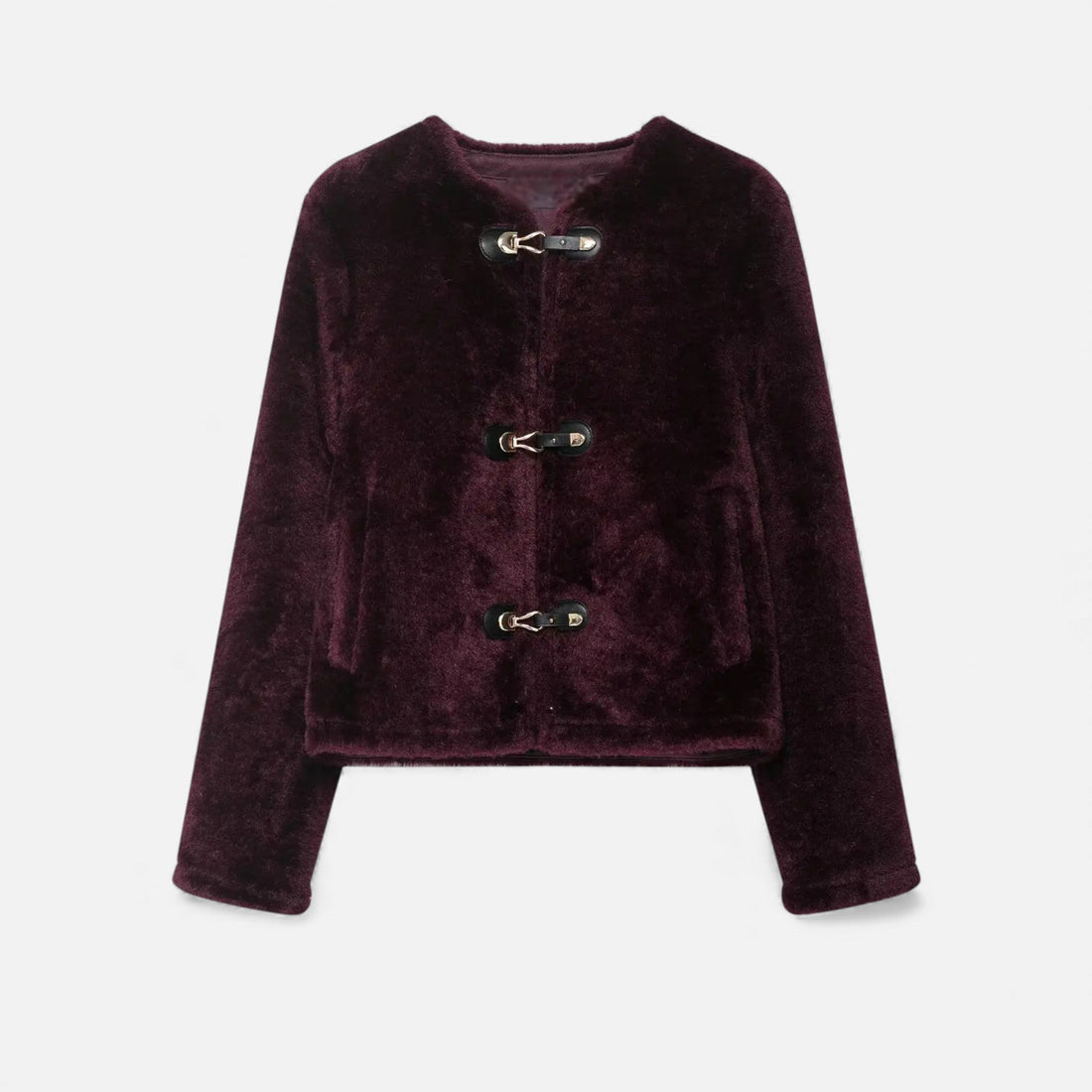 Women's Faux Fur Toggle Button Jacket