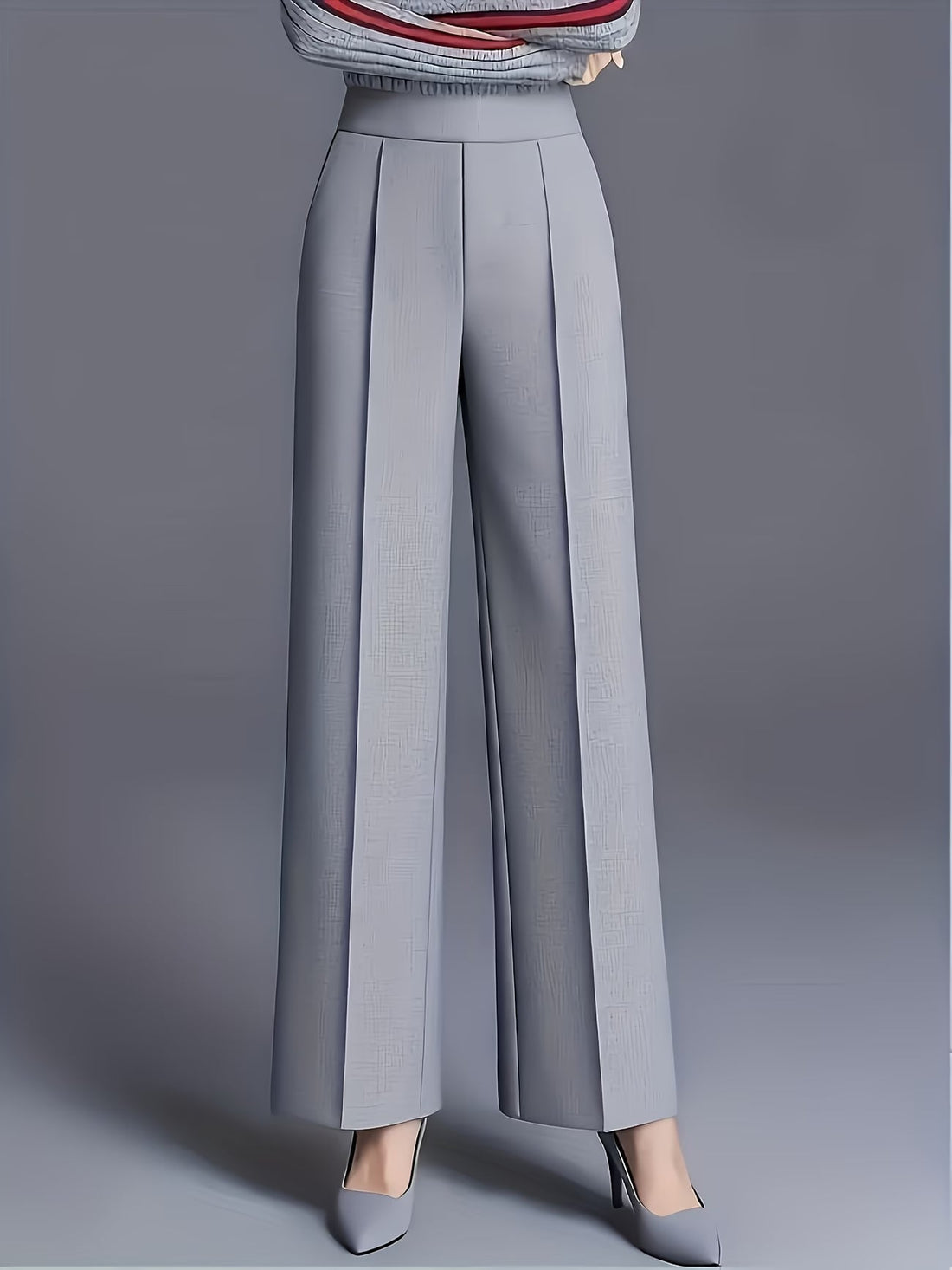 Elegant High-Waisted Slant Pocket Pants