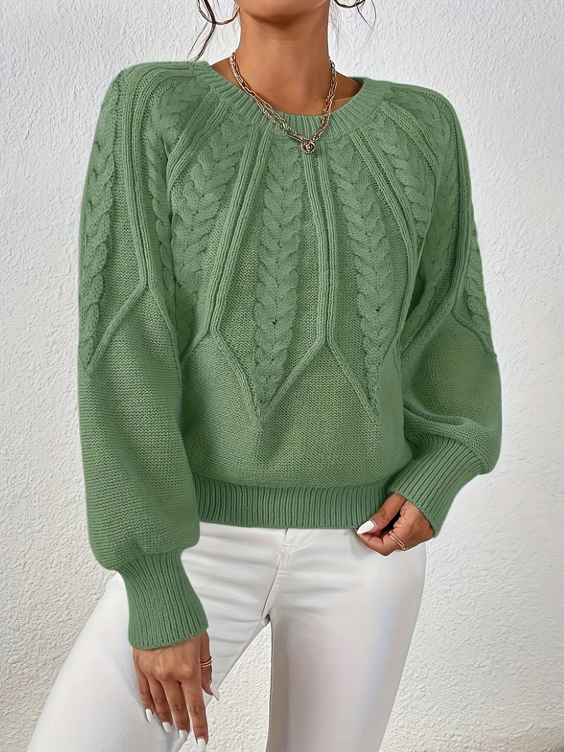 Relaxed Cable-Knit Sweater
