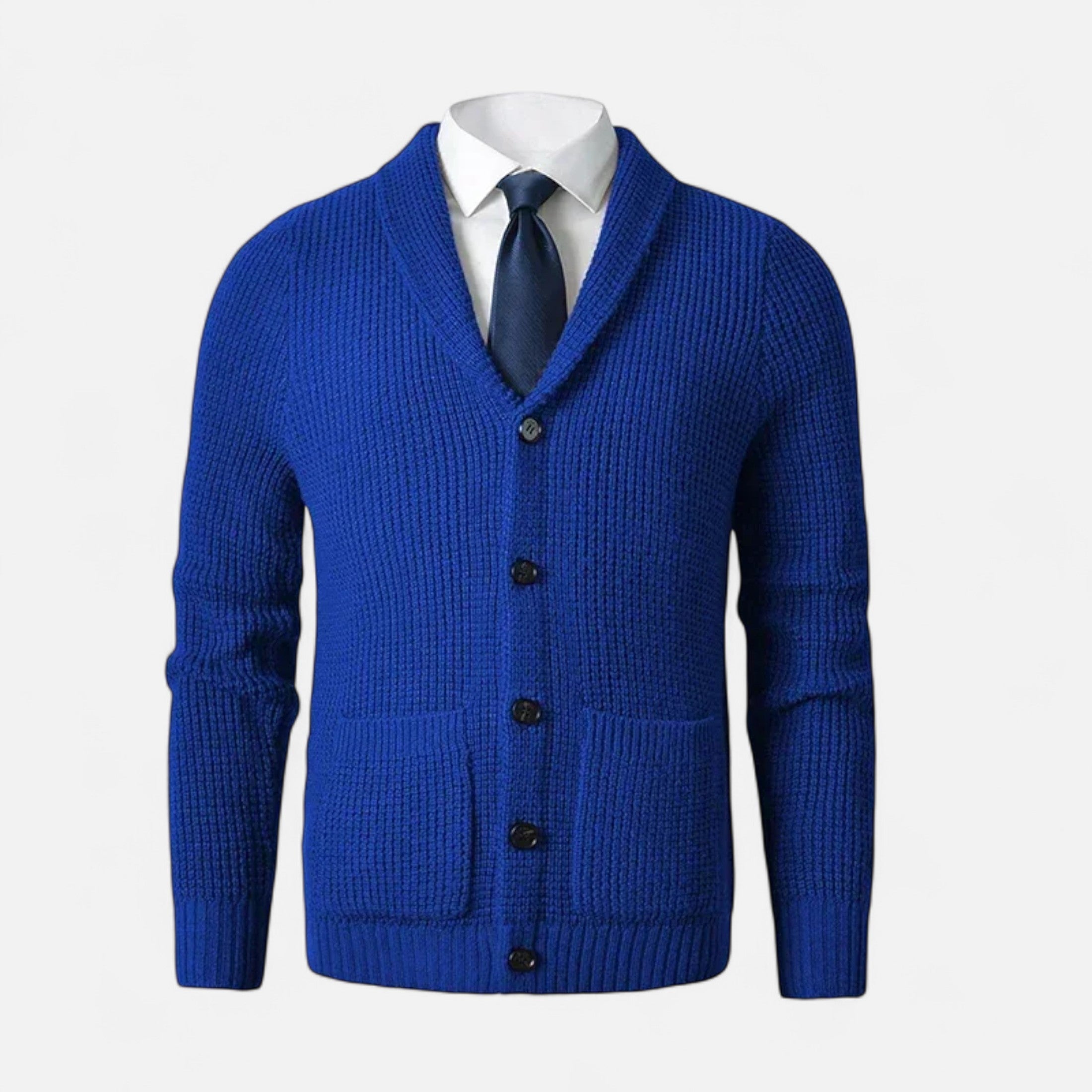 Men’s Button-Up Premium Wool Cardigan – Classic Slim Fit Style