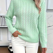 Women's Cable-Knit Round Neck Sweater