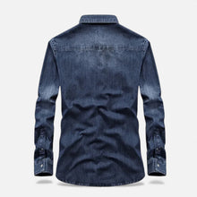 Men’s Loose-Fit Denim Shirt for Autumn/Winter