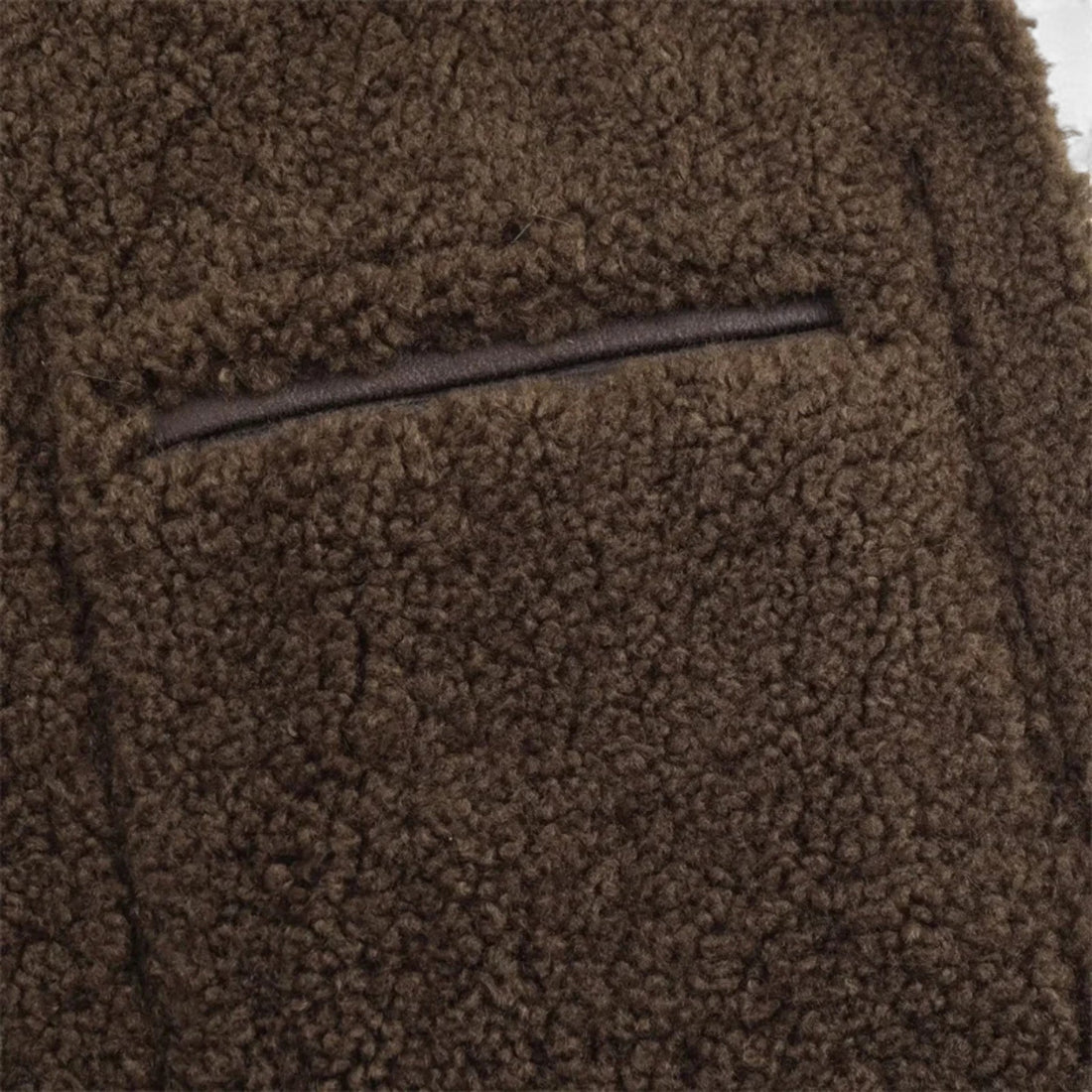Women’s Reversible Brown Teddy Jacket with Turn-Down Collar