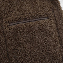 Women’s Reversible Brown Teddy Jacket with Turn-Down Collar