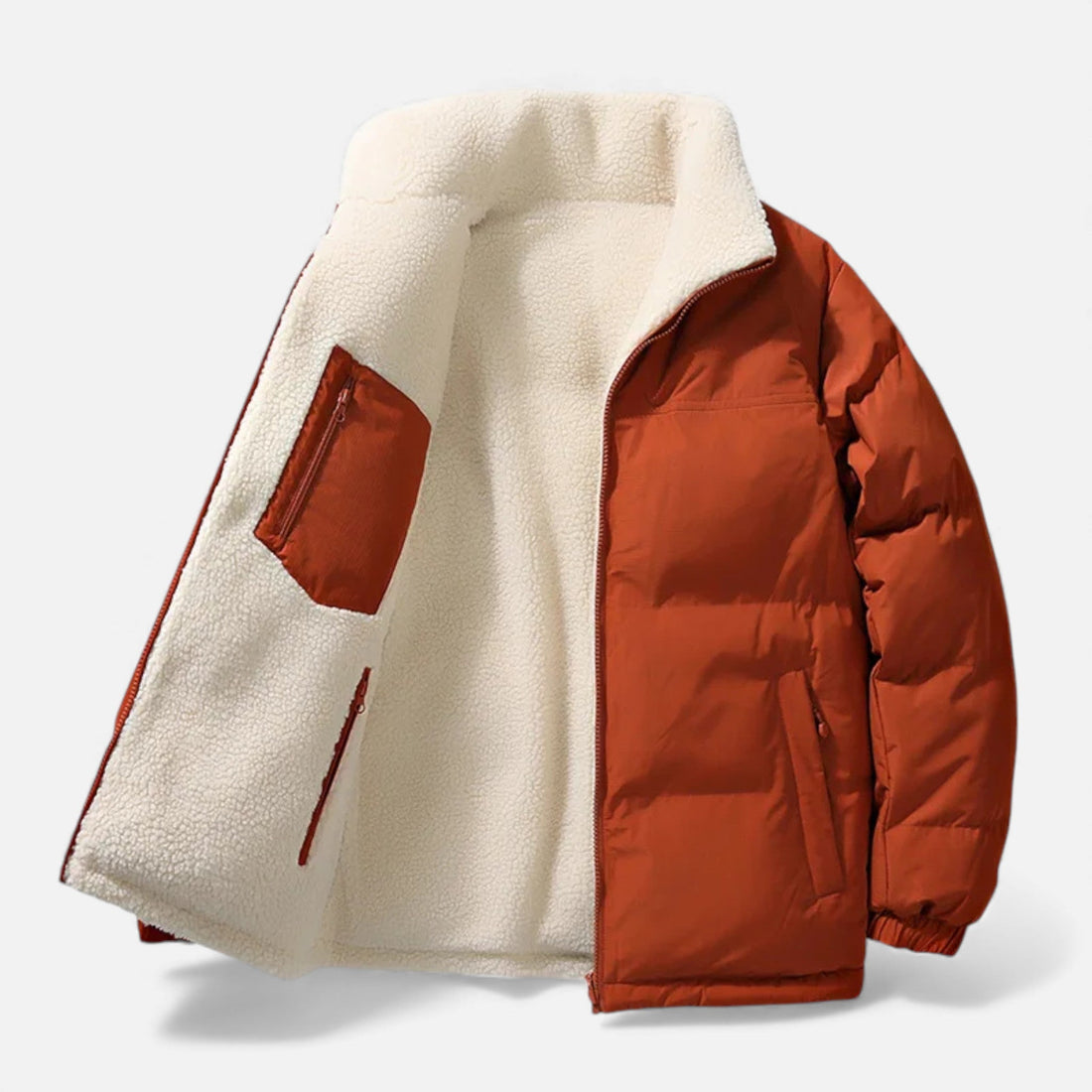 Men’s Plush-Lined Thick Winter Puffer Jacket