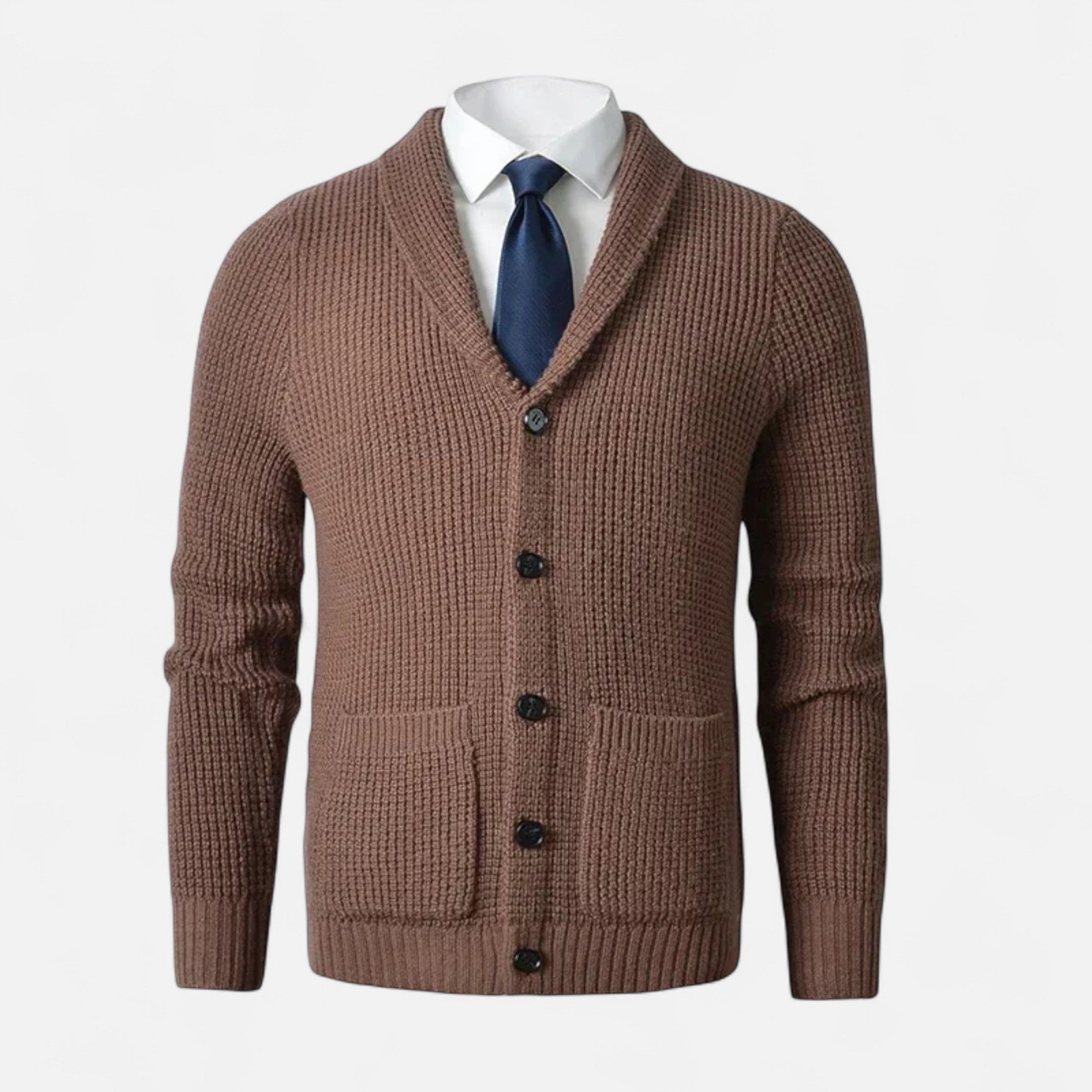 Men’s Button-Up Premium Wool Cardigan – Classic Slim Fit Style