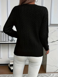 Women's Cable-Knit Round Neck Sweater
