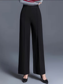 Elegant High-Waisted Slant Pocket Pants