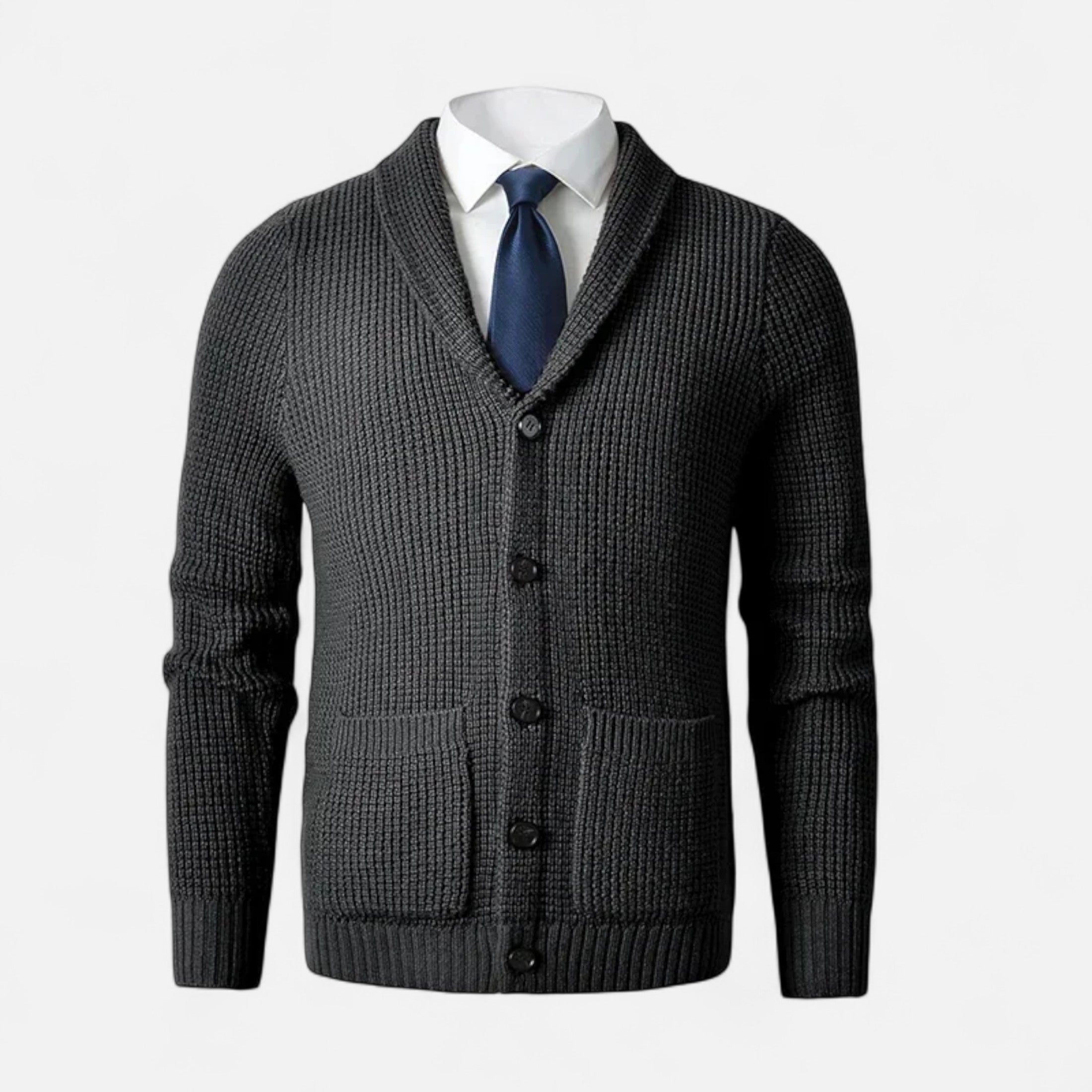 Men’s Button-Up Premium Wool Cardigan – Classic Slim Fit Style