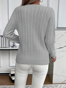 Women's Cable-Knit Round Neck Sweater