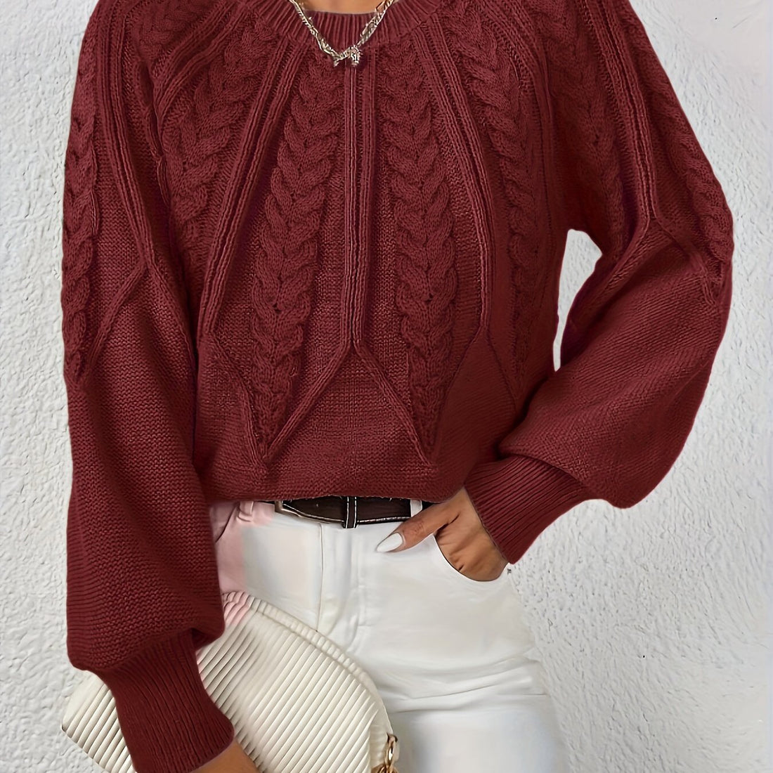 Relaxed Cable-Knit Sweater