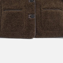 Women’s Reversible Brown Teddy Jacket with Turn-Down Collar