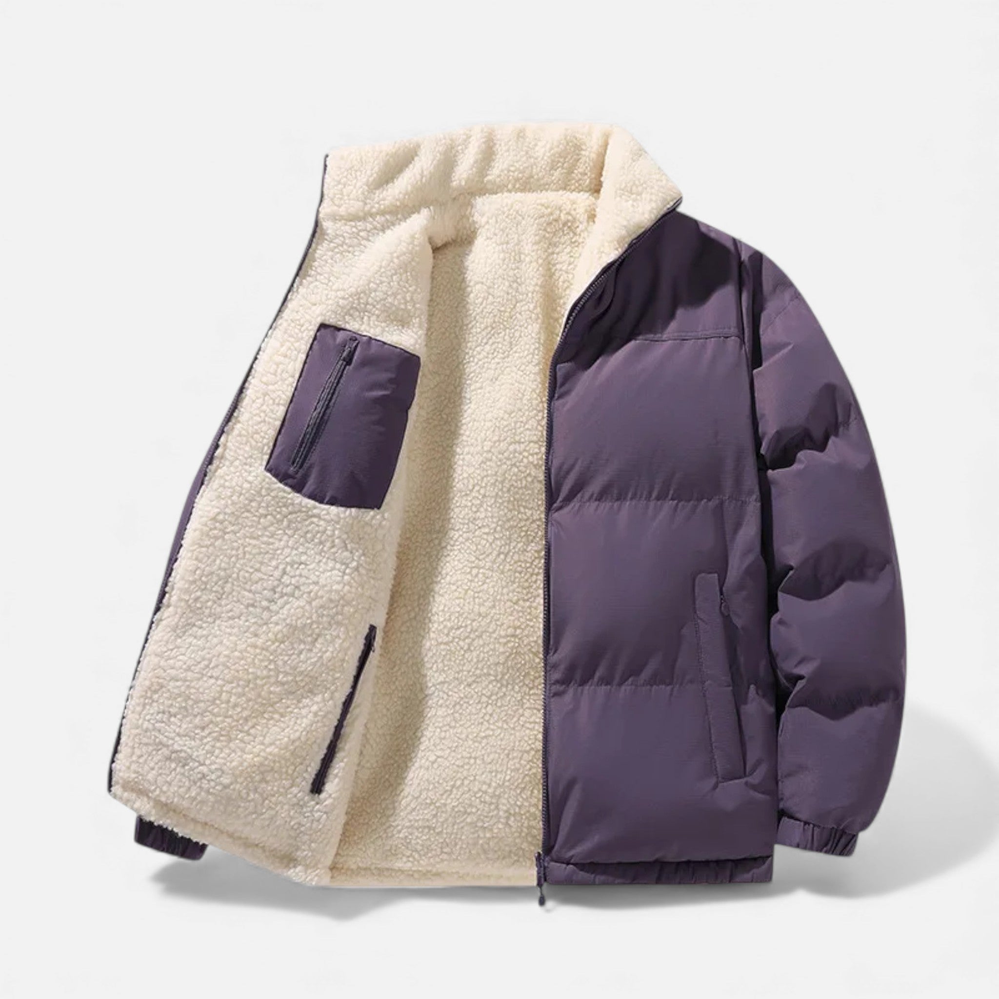 Men’s Plush-Lined Thick Winter Puffer Jacket