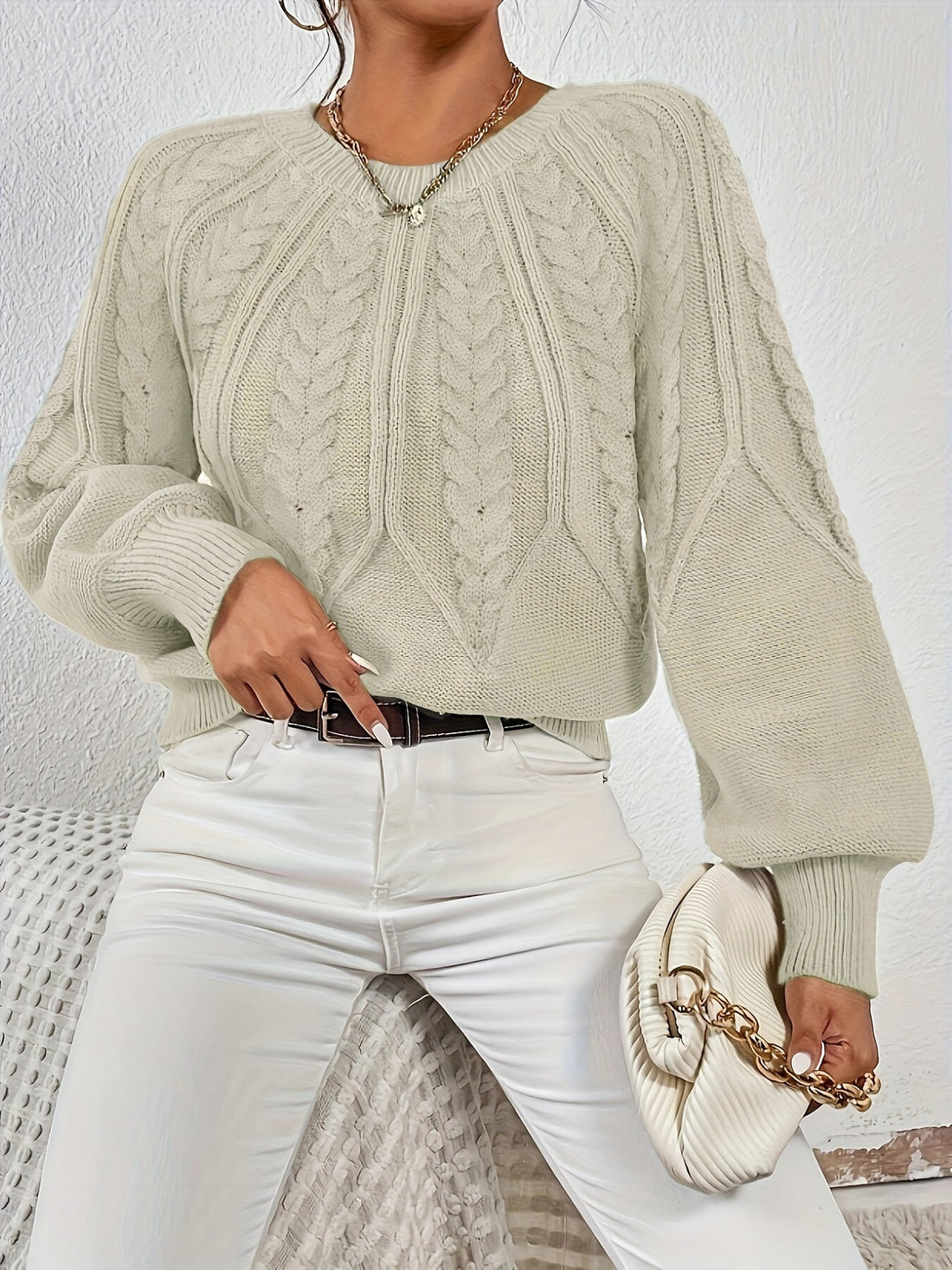 Relaxed Cable-Knit Sweater