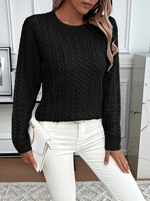 Women's Cable-Knit Round Neck Sweater