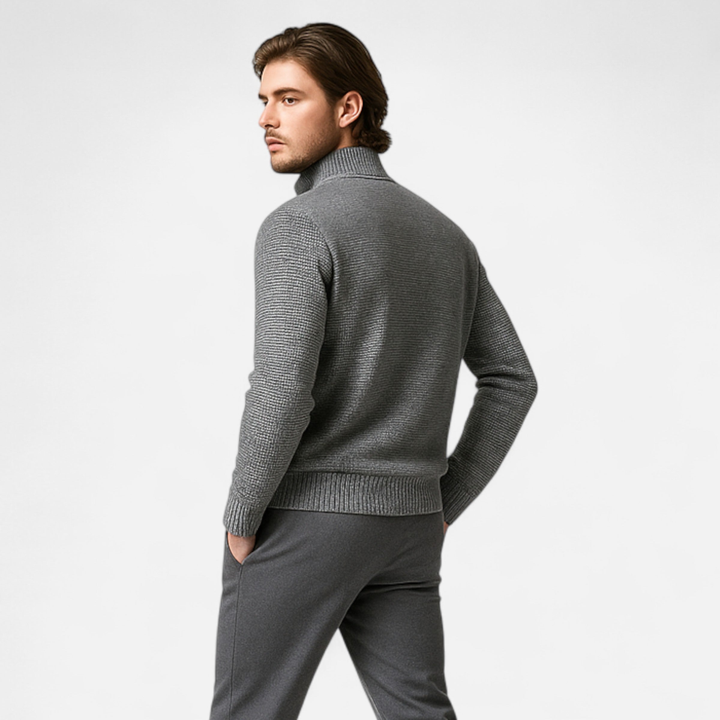Men’s Fleece Stand-Collar Patchwork Jacket