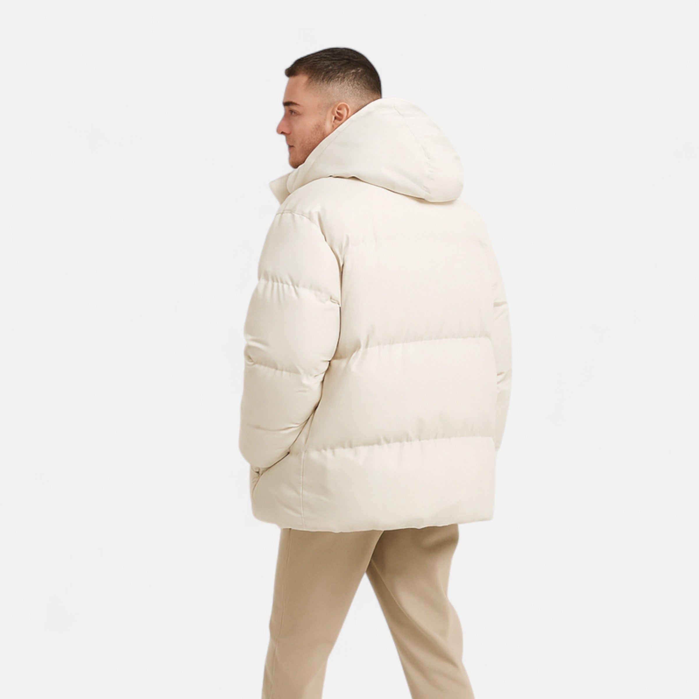 Men’s Detachable-Hood Padded Jacket