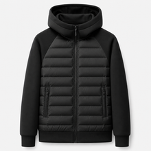 Men’s Hooded Down Jacket – Spliced Quilted Style