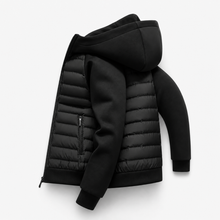 Men’s Hooded Down Jacket – Spliced Quilted Style